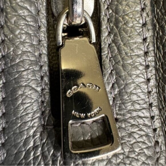 Coach Lexy Pebble Leather Shoulder Hobo Bag Gunmetal - Picture 4 of 15